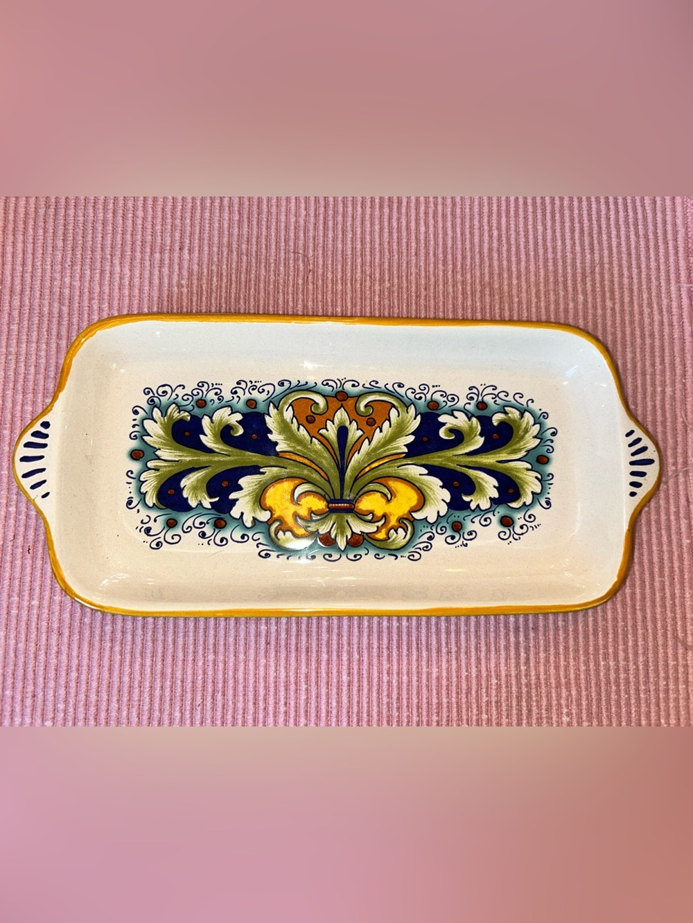 Italian Ceramica Nova Deruta Tray - Hand Painted - Vibrant